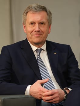 Former Federal President Christian Wulff (CDU) at a panel discussion in Magdeburg on 22.02.2017
