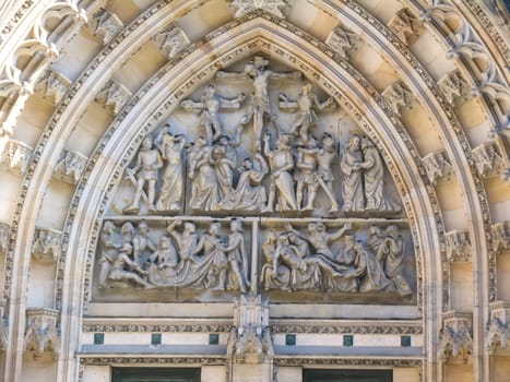 Prague, Czech Republic - August 23, 2016: Attractions of city Prague. Statues and monuments. Historical Buildings