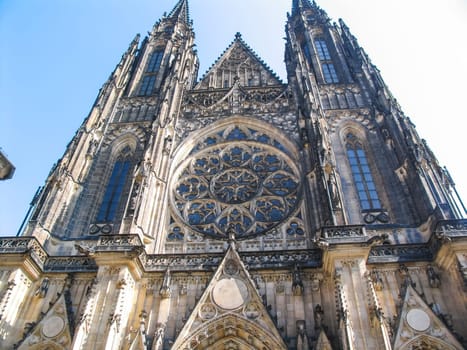 Prague, Czech Republic - August 23, 2016: Attractions of city Prague. Statues and monuments. Historical Buildings