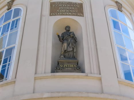 Prague, Czech Republic - August 23, 2016: Attractions of city Prague. Statues and monuments. Historical Buildings
