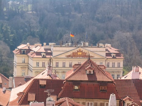 Prague, Czech Republic - August 23, 2016: Attractions of city Prague. Statues and monuments. Historical Buildings