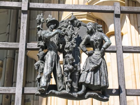 Prague, Czech Republic - August 23, 2016: Attractions of city Prague. Statues and monuments. Historical Buildings