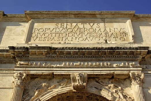 Arch of Titus in the Roman Forum Rome
