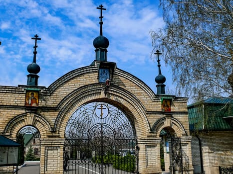 Holy Assumption Monastery, Russia - April 5, 2012: Monastery of the Holy Dormition, appearance of the monastery and the area near it.