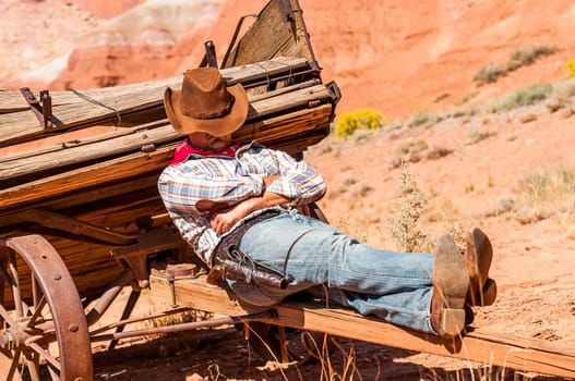 SOUTH WEST - A cowboy takes time to rest and reflect.
