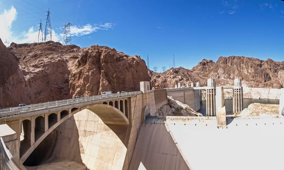View of the Hoover Dam in Nevada, USA