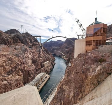 View of the Hoover Dam in Nevada, USA