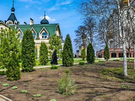 Holy Assumption Monastery, Russia - April 5, 2012: Monastery of the Holy Dormition, appearance of the monastery and the area near it.