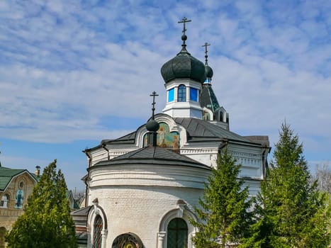 Holy Assumption Monastery, Russia - April 5, 2012: Monastery of the Holy Dormition, appearance of the monastery and the area near it.