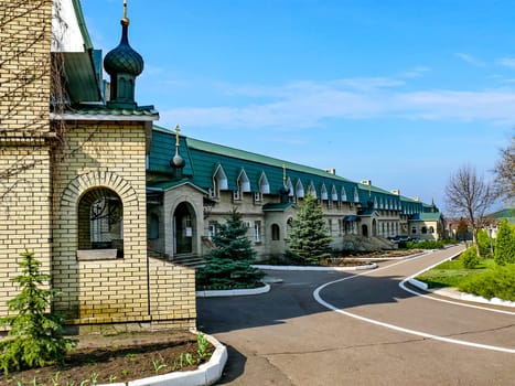 Holy Assumption Monastery, Russia - April 5, 2012: Monastery of the Holy Dormition, appearance of the monastery and the area near it.