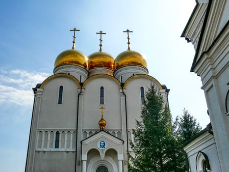 Holy Assumption Monastery, Russia - April 5, 2012: Monastery of the Holy Dormition, appearance of the monastery and the area near it.