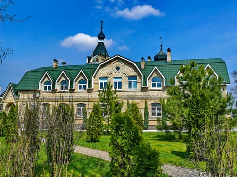 Holy Assumption Monastery, Russia - April 5, 2012: Monastery of the Holy Dormition, appearance of the monastery and the area near it.