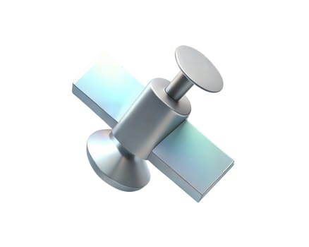 A sleek, shiny 3D satellite icon with a futuristic design, isolated on white background, perfect for tech, communication, and space-related projects.