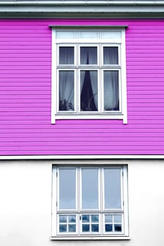 house bottom white wall up pink wooden architecture