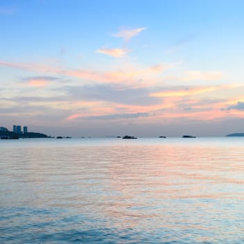 Beach sunset skyline afterglow