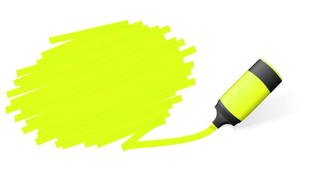yellow colored high lighter with marking for advertising usage
