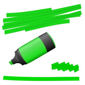 green colored high lighter with markings for advertising usage