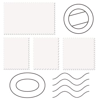 little collection of different empty stamps and post marks