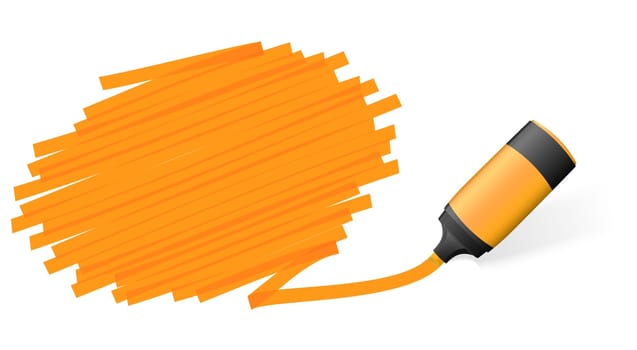 orange colored high lighter with marking for advertising usage