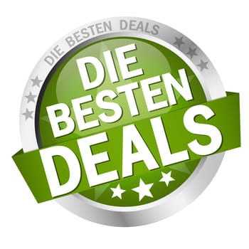 colored button with banner and text The best deals