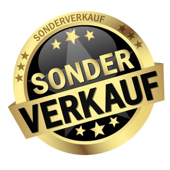 colored button with banner and text special sale