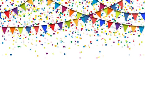 seamless colored garlands and confetti background for party or festival usage