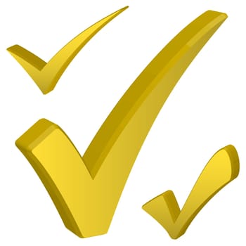 collection of three dimensional check marks colored yellow