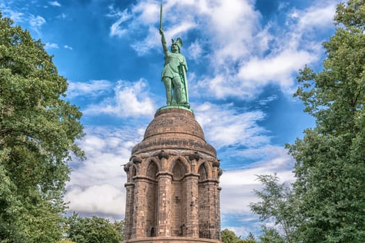 Statue of the Cherusque prince Arminius in the Teutoburg Forest near the town of Detmold,Germany.