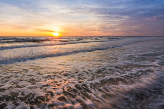 Landscape - sunset on the sea shore, Black sea, Anapa, Russia