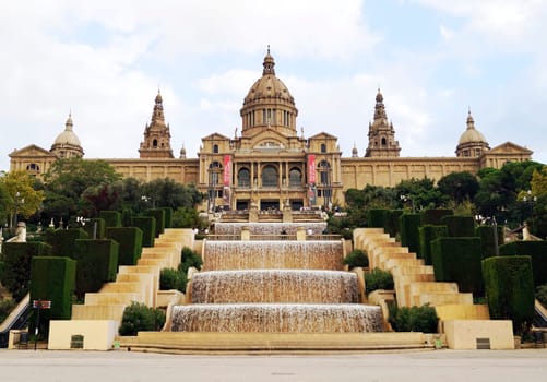 BARCELONA, SPAIN - OCTOBER 07, 2015: National Art Museum of Catalonia, situated on Montjuic hill in Barcelona, Spain