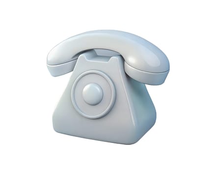 A glossy, modern 3D icon of a rotary phone, isolated on white background, offering a vintage design with a futuristic twist. Ideal for retro, communication, and technology projects