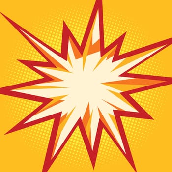 Comic flash in the form of multipath stars. Pop art retro vector illustration
