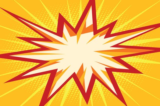 Comic flash in the form of multipath stars. Pop art retro vector illustration