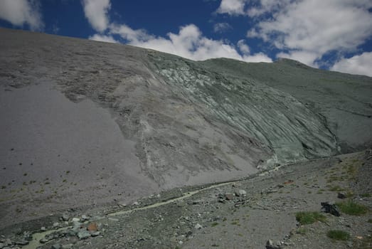 Mountain landscape. Highlands, the mountain peaks, gorges and valleys. The stones on the slopes.