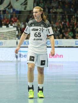 Lukas Nilsson (THW Kiel) during the DKB Handball-Bundesliga match 2016-2017,SC Magdeburg vs THW Kiel