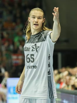 Lukas Nilsson (THW Kiel) during the DKB Handball-Bundesliga match 2016-2017,SC Magdeburg vs THW Kiel