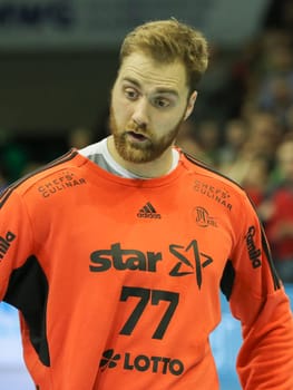 Goalkeeper Andreas Wolff (THW Kiel) during the DKB Handball Bundesliga match 2016-2017,SC Magdeburg against THW Kiel