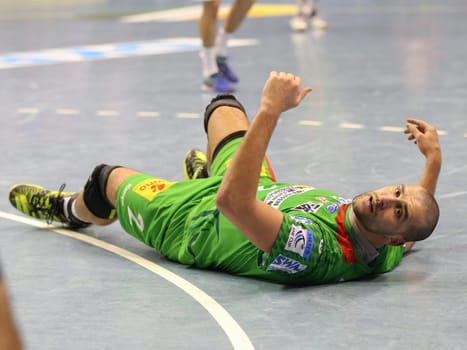 Zeljko Musa (SC Magdeburg- ) in the EHF Cup match SC Magdeburg-Tatabanya KC on 19.2.17 in Magdeburg