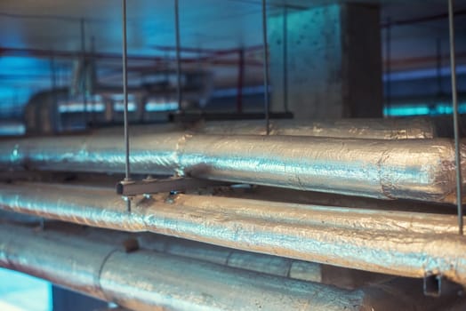 close up on air condition pipes