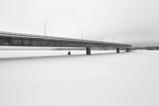 Bridge over River in Holmsund (Umea), Sweden.