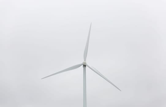 Wind Power Station with Gray Sky.