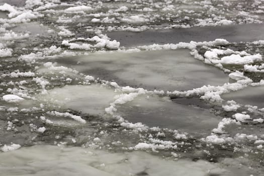 Ice Sheet Close Up in winter.