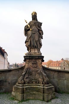 BAMBERG, GERMANY - DECEMBER 05, 2015: Statue of Queen Kunigunde as Holy Roman Empress in Bamberg, Germany