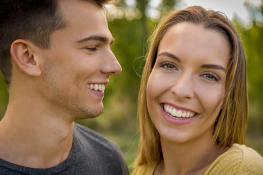 Portrait of a happy young couple in love
