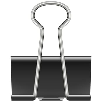 black metal foldback clip isolated on white background
