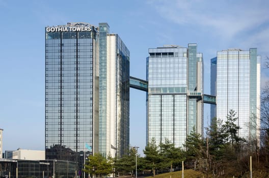 Gothia tower the big hotell in Gothenburg three big building