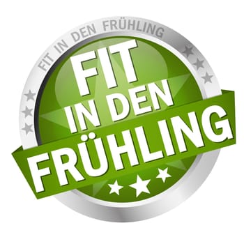 colored button with banner and text Fit into spring