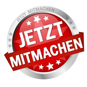 colored button with banner and text Join now