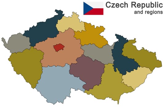 european country Czech Republic and detailed regions