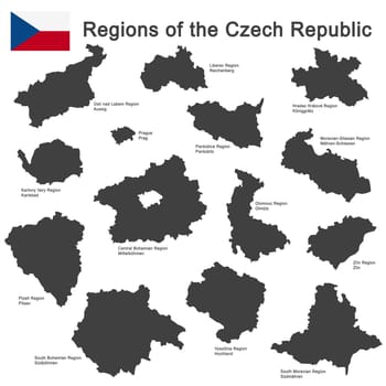 european country Czech Republic and detailed regions